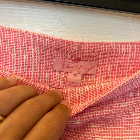 ! Lilly Pulitzer Sloane Pink Tweed Low Rise Side Zip Shorts Women's Size 00 - Picture 6 of 6